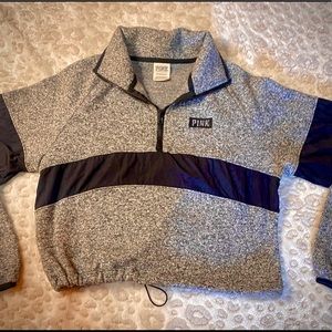 PINK cropped athletic quarter zip sweatshirt xs